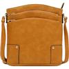 ALYSSA Triple Zip Pocket Large Crossbody Bag (Mustard)