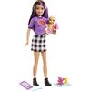 Barbie -Skipper Babysitters Bambola Bruna, Bebè e 4 Accessori, Giocattolo per Bambini 3+ Anni, GRP11