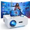 Does not apply Proiettore, 12000Lumen Proiettore 4K Supportato, Mini Proiettore Portatile Wifi