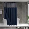N&Y HOME Tenda da doccia extra lunga a nido d'ape con fodera in tessuto a scatto, 12 ganci inclusi, 180,3 x 213,4 cm, stile hotel, finestra superiore in rete, lavabile in lavatrice e idrorepellente