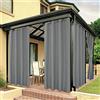 Bonzer Tende impermeabili per patio, veranda, pergola, luce solare, frangivista, occhielli, tenda interna per camera da letto, soggiorno, 1 pezzo, 137 x 213 cm, grigio