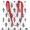 Bonamaison, 100% Cotone Borsa Tote Stampata, Borsa Della Spesa Riutilizzabile, Borsa Della Spesa, Ecologica, Borsa in Tela Con Manici Rossi, 34X40 Cm - Progettata E Prodotta in Turchia