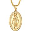 GoldChic JEWELRY Collana Medaglia Miracolosa Ovale Con Bordo In Filigrana Collana Miracolosa Placcato Platino Regalo Religioso Cattolico
