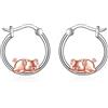 YAFEINI Orecchini a cerchio con animali in argento Sterling 925, graziosi orecchini con animali, regali per donne e ragazze, 22.2*17.7mm, Argento sterling, Non pietra preziosa