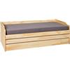Inter Link Letto a scomparsa Letto con contenitore Letto a cassetti Letto trasformabile 3 letti 90 x 200 cm Legno massello 2 reti a doghe incluse Senza materasso Verniciato naturale Lotar 90x200 cm
