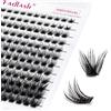 FADLASH 144pcs Extension Ciglia Finte Ciuffetti 0,07mm Curva D Mix 8-16mm Ciglia Cluster Ciuffetti Volume Russo Morbide e Riutilizzabili