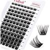FADLASH Ciglia Finte Ciuffetti 96pcs, DIY Cluster Ciglia Individuali da 0,07mm D Curl Mix 8-16mm, Volume Russo Extension Lashs Riutilizzabili, Naturali, Morbide