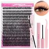 FADLASH Kit di Extension Ciglia a Ciuffetti da 40D, 280PCS Ciglia Finte Individuali Volume di Curva D Mix 12-18mm, Bond e Seal, Remover, Pinzette per Lash Cluster