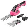 SnapFresh Forbici a Batteria per Erba 8V, Lunga Autonomia: 60 min, Tosaerba e Tagliasiepi 2 in 1 Tagliabordi a Batteria Cesoia Elettrica Taglio Larghezza 83mm Lunghezza 122mm Adatto al Giardino(Rosa)