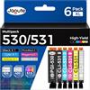 Jagute Cartucce PGI-530 CLI-531 XL Compatibili con Canon PIXMA TS8750 TS8751