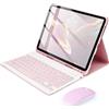 SOPPY Custodia per tastiera per iPad con mouse, tastiera Bluetooth per iPad Air 5th, iPad Air 4th, iPad Pro 11 2018-2022, custodia per tastiera rimovibile, slot per matita incorporato