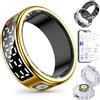 Gwenland Smart Ring Anello Smart Uomo - Anello Intelligente con display, Smartring Fitness Tracker IP68 Compatibile con iOS e Android Activity Tracker/frequenza cardiaca/SpO2/sonno (Oro, 12)
