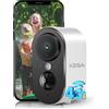 Xega 4G LTE Telecamera di Sicurezza Esterno Interna con scheda SIM【2 Pezzi】 2K HD Telecamera senza Wi-Fi Portatile, Batteria 6000mAh, Rilevamento del Movimento PIR, Visione Notturna Colore