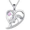 YFN Collana con ciondolo a forma di cavallo, in argento Sterling 925, idea regalo per ragazze, donne, fidanzate, mogli, mamma, figlia, amanti dei cavalli