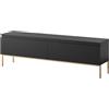 Selsey Mobile TV Mobile Porta TV 2 Ante 150 cm Con Piedini Dorati Per Soggiorno Camera Da Letto Nero Bemmi
