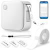 AiQInu Etichettatrice Portatile, Mini Stampante per Etichette Adesive Bluetooth, con 1 Rotolo di Etichette, per IOS e Android, Adatta per Casa, Ufficio, Cucina, Prezzo, Data-Bianco