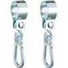 Relaxdays Ganci per Altalena a Bilico con Moschettoni, Set di 2, 50 mm, Anello di Fissaggio, Ferro Antiruggine, Argento