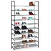 Relaxdays Scarpiera in TNT Sistema ad Incastro, a 10 Livelli, per 50 Paia di Scarpe, HLP 5 x 176 x 28 cm, Grigio