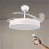 M mimotec - Ventilatore da soffitto con luce LED bianca Olga, telecomando, motore DC, 6 velocità, silenzioso, pale retrattili, funzione estate-inverno, timer, CCT