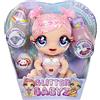 Glitter Babyz MGA'S Glitter Babyz - DREAMIA STARDUST - Bambola con 3 cambi di colore, capelli rosa glitterati, vestito arcobaleno, pannolino, biberon e accessori - Età: 3+ anni