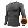 AMZSPORT Maglia Compressione Uomo Termica Maglietta Manica Lunga Traspirante per Palestra Corsa Ciclismo, Grigio XXL