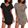 Ekouaer Camicia da Notte da Donna Floreale in Due Pezzi Indumenti da Notte a Maniche Corte Abito da Notte Estivo da 2 Stelle + Pecora XXL