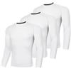 AMZSPORT Maglia Compressione Uomo Maglia Termica Manica Lunga Maglietta Palestra Compression Shirt Ciclismo Running Sportiva, Confezione da 3: Bianco M