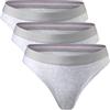 DANISH ENDURANCE 3 Paia Tanga Donna in Cotone Biologico, Intimo Sportivo a Vita Bassa, Grigio, X-Small