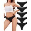 VOENXE Perizoma Mutande Donna in Pizzo, Senza Cuciture Slip Brasiliana, Tanga Microfibra, Invisibile Taglio Laser Intimo, Women Seamless Thong Underwear, Sportivo Perizomi Vita Bassa, Pacco da 5