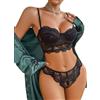 Avidlove Completo Intimo da Donna con Reggiseno e Slip in Pizzo, Babydoll