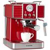 KLARSTEIN Gusto Classico - Macchina per Caffè Espresso Macinato, Macchina con Filtro, 1350 W, 20 Bar, Serbatoio Acqua: 1,5 L, Macchina Caffè Cialde, Raccogligocce in Acciaio, Rosso