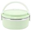 Cyrank Contenitore Per Alimenti Coibentato, Lunch Box Termico Portatile Thermos Per Cibi Caldi Lunch Box Rotondo Lunch Box in Acciaio Inossidabile Contenitori Per Il Pranzo Per Adulti Bento Box(Verde)