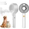 YEAHGO Spazzola a vapore 4 in 1 per cani e gatti - Autopulente con serbatoio d'acqua - Toelettatura e massaggio per animali domestici (Bianco)