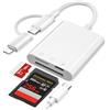 Ticenpe [Certificato Apple MFi] Lettore di Schede SD per iPhone, Adattatore di Schede SD Lightning USB C per la Ricarica Simultanea di SD/Micro SD/USB C, SD Card Reader USBC per iPhone16 15 Samsung
