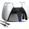 Sehawei Caricatore per Controller PS5,Rapido Base Ricarica PS5 con Display LED di Ricarica,Caricatore Joystick PS5 Supporta due Maniglie per la Ricarica Simultanea
