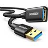 UGREEN Cavo Prolunga USB 3.0 Placcato Oro Cable Maschio A Femmina A 5Gbps per Stampante, Mouse, Tastiera, Hub, Pendrive, Controller, Occhiali VR, Unità Esterna (3M)