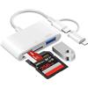 Ticenpe [Certificato Apple MFi] Lettore Schede SD per iPhone, USB C Lightning Adattatore Scheda SD per SD/Micro SD, SD Card Reader for iPhone, Lettore Schede Memoria per iPhone 16 15/iPad/Mac/Android Samsung