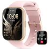 Miecgth Smartwatch Donna con ET/HRV/SIRI 1.75" TFT orologio smartwatch donna con Chiamate Bluetooth SpO2 Monitoraggio Ciclo IP68 Sonno Cardiofrequen Fitness Tracker iOS Android (Rosa)