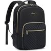 LOVEVOOK Zaino Donna Porta PC 17Pollici, Impermeabile Zaino per Laptop con Caricatore USB, Zaini Computer per Università Viaggi Lavoro Scuola Ufficio, Nero