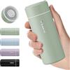 Exllena 【Serie Avanzata】 Borraccia Termica Piccola - Mini Borraccia Termica 250 ml con Copertura in Acciaio Inox, Ideale per Borsa e Viaggi | Borraccia Piccola - Verde chiaro