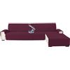 YSTELLAA 100% Impermeabile Copridivano 3 Posti Con Penisola(L 255 CM), Copridivano Angolare Destra/Sinistra Universale Reversibile, Fodere Divano Forma L Antigraffio, Bordeaux