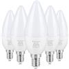 Vicloon Lampadine LED Candela, 5Pcs LED E14 Lampadine a Candela, 5.5W Equivalenti a 40W Lampadina a Incandescenza, 50W Lampadina Alogena, Bianca Freddo 6500K, 500LM, CRI>85+, C37, Non Dimmerabile