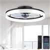 DWDVBL 50CM Ventilatori da Soffitto con Luci e Telecomando Ventilatore da Soffitto con 7 Pale a Doppia Finitura Motore DC Reversibile Silenzioso a 6 Velocità per Camera da Letto Soggiorno Studio