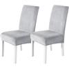 CYCMACO Velluto Coprisedie Con Schienale 2 Pezzi, Coprisedia Cucina Elasticizzato, Universale Copri Sedie Soggiorno, Fodera Sedia Con Schienale Alto, Chair Cover, Bianco