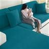 YSTELLAA Copriseduta Divano Elasticizzato, Copri Seduta Divano Antiscivolo, Universale Copridivano Cuscini Separati, Sofa Seat Cover Lavabili(1 Posto Grande, Turchese)