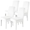 CYCMACO Velluto Coprisedie Con Schienale 4 Pezzi, Coprisedia Cucina Elasticizzato, Universale Copri Sedie Soggiorno, Fodera Sedia Con Schienale Alto, Chair Cover, Bianco