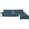 YSTELLAA 100% Impermeabile Copridivano 3 Posti Con Penisola(L 255 CM), Copridivano Angolare Destra/Sinistra Universale Reversibile, Fodere Divano Forma L Antigraffio, Verde Scuro