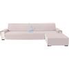 YSTELLAA 100% Impermeabile Copridivano 3 Posti Con Penisola(L 255 CM), Copridivano Angolare Destra/Sinistra Universale Reversibile, Fodere Divano Forma L Antigraffio, Beige