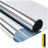 Zindoo Pellicola per Vetri Finestre Pellicola Specchio da Finestra Riflettente Monodirezionale 99% Anti-UV Controllo del Calore, Adatto per Ufficio Casa, Argento 44.5 * 200cm