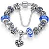 ATE A TE® Bracciale Charms "Fiore" Vetro Catena Sicurezza Regalo 18cm/20cm#JW-B110 (Blu-18cm)